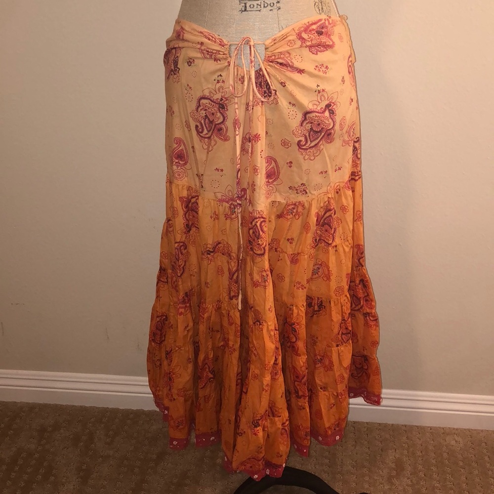 Orange Gypsy Style Skirt